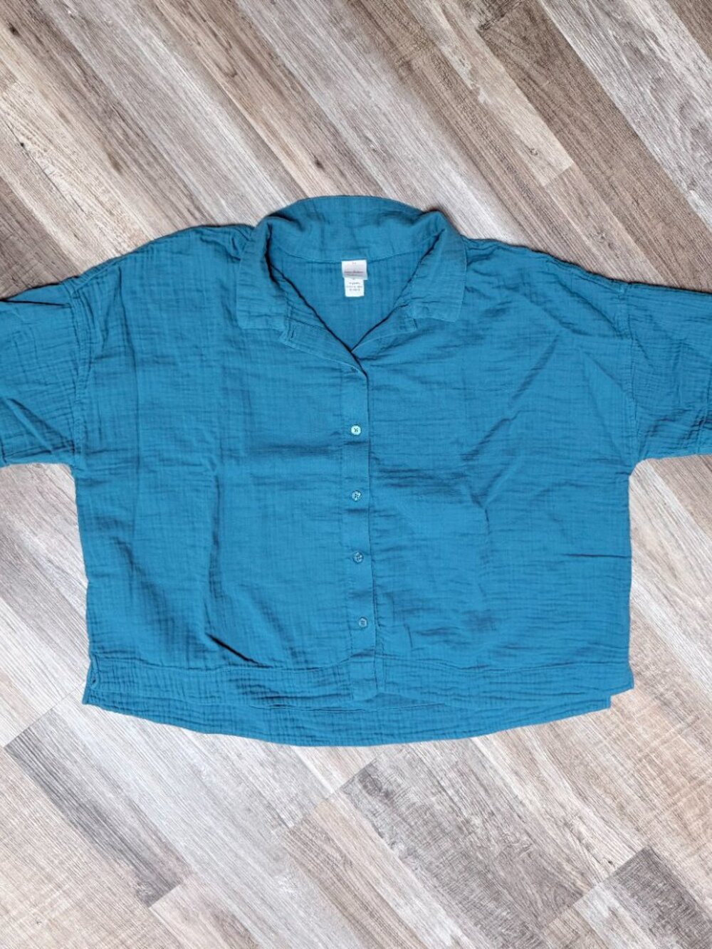 Hanna Andersson organic cotton gauze pajama set, XL / XXL - teal - Picture 2 of 2